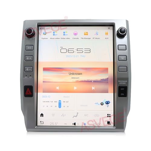 ASVEGE 12.1 Car Radio for Toyota Tundra 2014-2019 Tesla Screen Multimedia Player Navigation Stereo WiFi Wireless Carplay Android Auto Bluetooth WiFi Factory Camera
