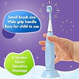 FUMEIKANG Kids Electric Toothbrushes Sonic Rechargeable Tooth Brush Gifts for Boys and Girls Smart Timer Power Toothbrush - Blue 3 4 5 6 7 8 9 10 11 12 (Green)