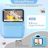 Kids Camera Instant Print, 3.0" HD 32MP Kids Camera Birthday Gifts for 3-12 Year Old Girls Boys, 1080P Digital Camera for Toddler Children, Portable Toy with 32GB SD Card-Blue