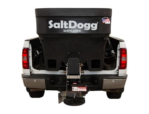 Buyers Products SaltDogg SHPE2000 Commercial Salt & Sand Spreader w/ Electric Drive Hopper, Made In The USA, 2.0 Cu Yds Capacity, Stainless Steel Auger, Medium/Heavy Commercial Salt Spreader