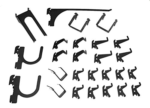 Wall Control KT-200-DLX B Slotted Storage Panel Deluxe Metal Hook Assortment, Black