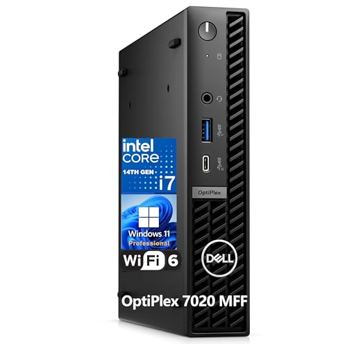 Dell OptiPlex 7020 MFF 7000 Micro Form Factor Mini Business Desktop Computer, 14th Gen Intel 20-Core i7-14700T up to 5.2GHz, 32GB DDR5 RAM, 1TB PCIe SSD, WiFi 6, DisplayPort, HDMI, Windows 11 Pro