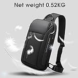 BANGE Sling Bag for Men, Men's Shoulder bags, Waterproof Crossbody Backpack for Men… (7566Black)