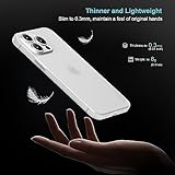 memumi for iPhone 15 Pro Ultra Thin Case, Camera Lens Cover Full Protection 0.3mm Lightweight Matte Finish Coating Hard Slim Case for iPhone 15 Pro 6.1" Minimalist Design Semi-Transparent Matte White