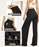 TNNZEET 3 Pack Women's Wide Leg Pants with Pockets - Casual Loose Yoga Trouser Pants Sweatpants Palazzo Lounge Pajama Pants