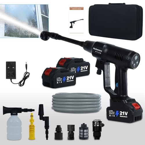 Huhomco Pressure Washer Cordless Battery Powered 1450PSI with 2×4.0Ah Battery,Battery Operated Pressure Washer,Portable Power Washer Handheld for Car Cleaning