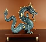 FENGSHUI-CAISHEN Pure Copper Dragon Statues - Dragon Figurine, Chinese Dragon Statue, Dragon Decor, Feng Shui Gifts, Feng Shui Decor, Dragon Gifts (Medium)