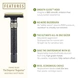 VIKINGS BLADE Adjustable Double Edge Safety Razor + Luxury Case. Smooth, Reusable, Eco-Friendly (The Emperor “Augustus”)