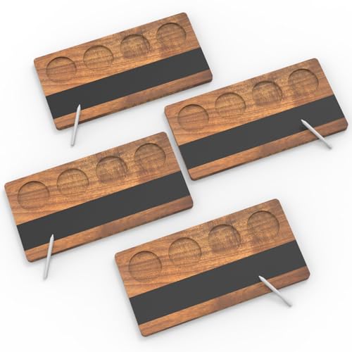 Adevar Flight Board Wine Flight Tasting Set of 4 Whiskey Tasting Wine Tasting Party Supplies with 4 Soapstone Chalks Writable Beer tasting board Cocktails Coffee Flight