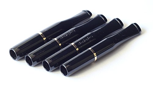 Denicotea Filter Holders 4-Pack - Black with Gold Ring - 77mm Compatible with 9mm Filters