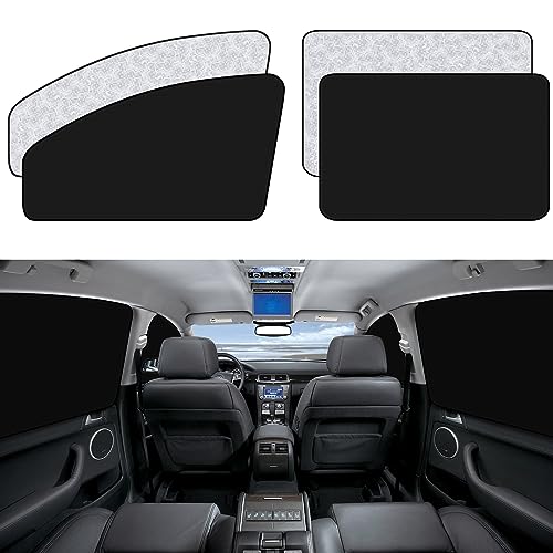 ZATOOTO Car Window Sun Shades Covers - 4 Pcs Magnetic Privacy Side Sunshades Blackout Auto Camping Curtains Accessories for Sleeping Family and Women Men Kids Baby