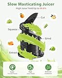 Juicer Machines, ECOSELF Cold Press Juicer with 4.35" Large Feed Chute Fit Whole Fruits & Vegetables, Juicer Machine Self Feeding Effortless for Batch Juicing, High Juice Yield, Easy to Clean