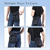 Vanlutone Oxford Drop Leg Bag for Men Women Thigh Water Resistant Fashion Motorcycle Leg Holster Hiking Waist Bag Pouch Tactical Fanny Pack Hip Drop Leg Pouch for Men Women Outdoor Black