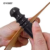 OWDEN Professional 2Pcs.Leather Edge Burnisher Ebony Wood Edge Slicker Leather Craft Tool Polished Grinding Tool,Round Head Leather edge burnish working tool，Leather Tool