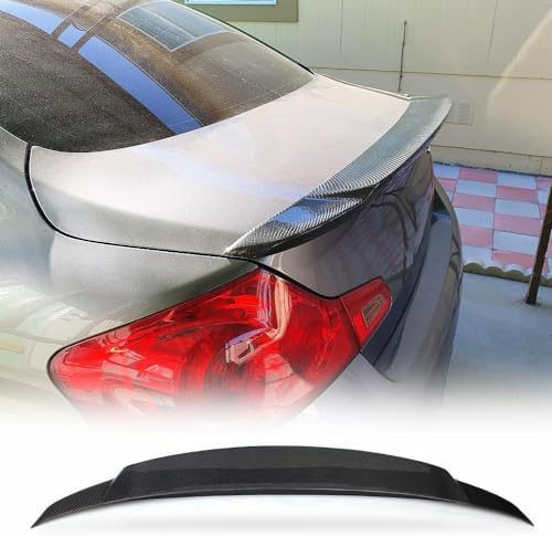 Carbon Fiber Trunk Spoiler Compatible with 2007-2014 Infiniti G35 G37 G25 Q40 4-Door Sedan Rear Spoiler Highkick Duckbill Wing Lip