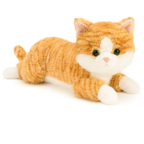 19 inch 3 lbs Cat Weighted Stuffed Animals, Realistic Weighted Cat Stuffed Animal, Sensory Comfort Plush Throw Pillow, Soft Kawaii Kitty Plush Toy Gift for Adults Kids Youth