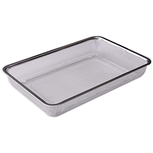 Ernest A-77523 Tsubame Sanjo Colander, Deep Shape, Square Shape, 1/1 Size, 18-8 Stainless Steel, Cold Drainer, Rice Sharpening, Water Repellent, Sand Remover, Oil Drainer, Square Colander with Legs