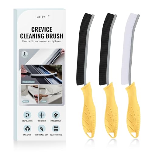 SXhyf Crevice Cleaning Brush - Grout Scrub Brush, House Cleaning Supplies, Gap Cleaning Tools, Home Essentials, Gifts for Women Men, Hard Bristle Crevice Cleaner Brush for Household Use, Bathroom