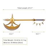 COSWOR 47.2" All Metal Escanor's Divine Axe Rhitta Lion's Sin of Pride Anime Seven Deadly Sins for Cosplay, Collection