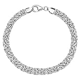 Miabella Italian 925 Sterling Silver Byzantine Bracelet for Women, Handmade in Italy (Length 7 Inches (Small))