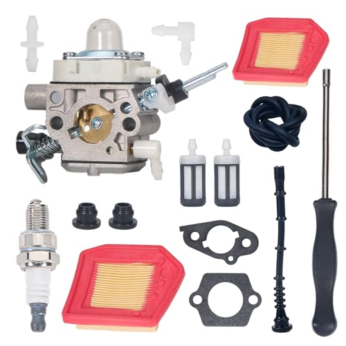 Mikatesi 4147-120-0625 FS240 Carburetor Kit fit for Stihl FS240R FS240RC FS260 FS260R FS260RC FS340 FS360 FS410 Trimmer Brushcutter Replace 4147 120 0625 41471200625 with 4147 141 0300 Air Filter Kit
