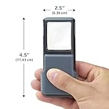 Carson 5x MiniBrite LED Lighted Slide-Out Aspheric Magnifier with Protective Sleeve - Set of 4 (PO-55MU),Gray