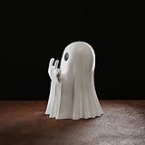 Gladyell Halloween Ghost Figurine - Spooky Resin Middle Finger Ghost Statue, Cute Ghost Decor for Halloween Decorations, Porch and Indoor Spooky Home Decor