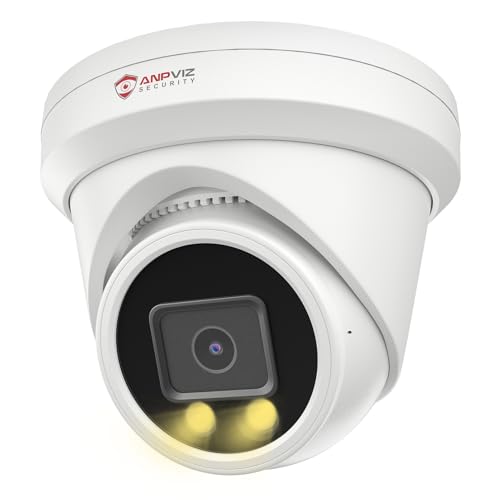 Anpviz 12MP PoE IP Camera Outdoor, 110° Wide Angle Turret Security IP Camera for Home Surveillance, Smart Color Night Vision, Human/Vehicle Detection, Built-in Mic, IP66 Waterproof (U Series)