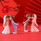 GANAZONO 10 Pairs Micro Landscape Couple Garden Adorn Mini Couple Figurines Kiss Couple Statue Doll Couple Cake Topper for Valentine's Day Wedding Decor