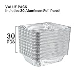 Aluminum Pans Half Size, 9X13, Extra Heavy Duty Disposable Foil Pans For Baking (30 Pack) Roasting & Chafing, Deep Tin Foil Bakeware, Steam Table Tray, Cookware, Food Prepping, Cake & Oven Pan