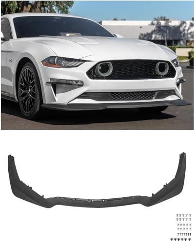 Replacement for 2018-2023 Ford Mustang EcoBoost & GT | Performance Style ABS Plastic - Matte Black Front Bumper Lower Lip Splitter FLIP-993-ABS
