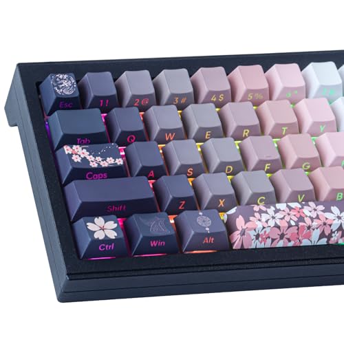 JOMKIZ PBT keycaps, 135 Keys Double Shot Keycaps Side Engraved Transparent Keycap Set Cherry Profile Backlit Keycaps for Cherry MX Switch ASIN/ISO Layout Mechanical Keyboard