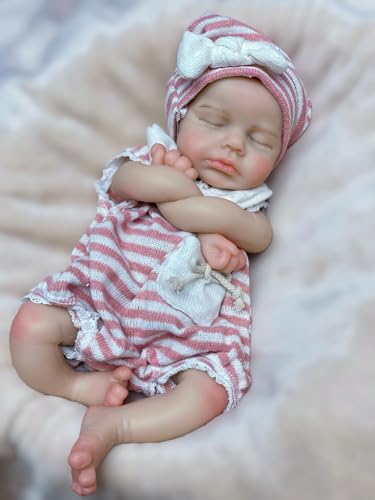 Abenduot 13Inch 33cm Loulou Baby Girl Dolls Handmade Painted Realistic Full Body Solid Silicone Baby Dolls Anatomically Correct