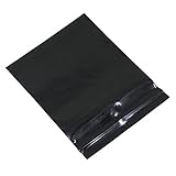 100 Pieces Black Reclosable Zip Bags 5.1mil Thickness Poly Plastic Packaging Resealable Zipper Lock Closure Bag for Storage (6.69x9.8 inch)