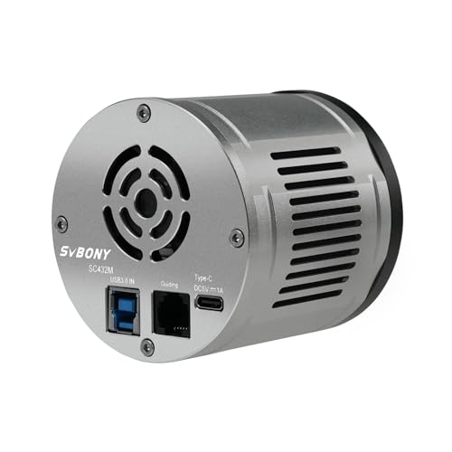 SVBONY SC432M Monochrome Cooled Planetary Camera, 1.77MP IMX432 CMOS Global Shutter Astronomy Camera with USB 3.0, Telescope Eyepiece for Astrophotography