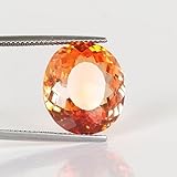 GEMHUB 13Ct Orange Morganite Gemstone for Ring Making Oval Loose Morganite Crystal Stone Lab Orange Gemstone EAM