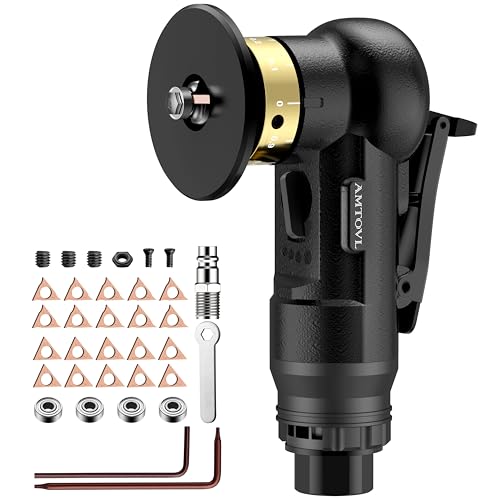 AMTOVL Air Chamfer Tool - Mini Pneumatic Chamfering Machine, 30000 RPM Pneumatic Chamfering Tool, 45 Degree Air Beveling Machine with 1/4 Inch Air Inlet for Metal, Wood - Black