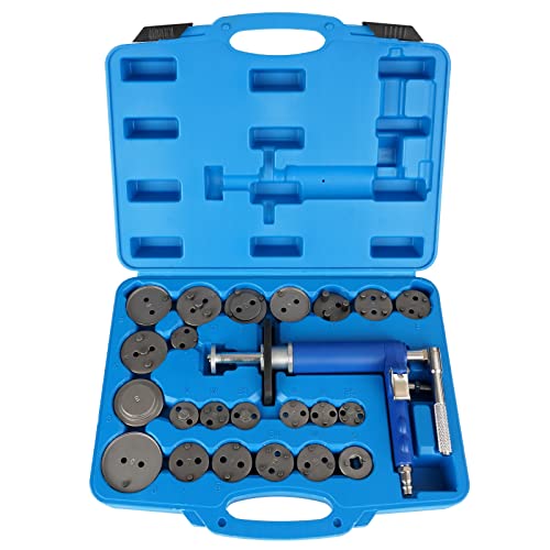 Dexepe Pneumatic Brake Calipe Piston Wind Back Tool Set，Rewind Spreader Tool Set with Compression Spreading Tool and 22PCS Drive Key Disc Adapters