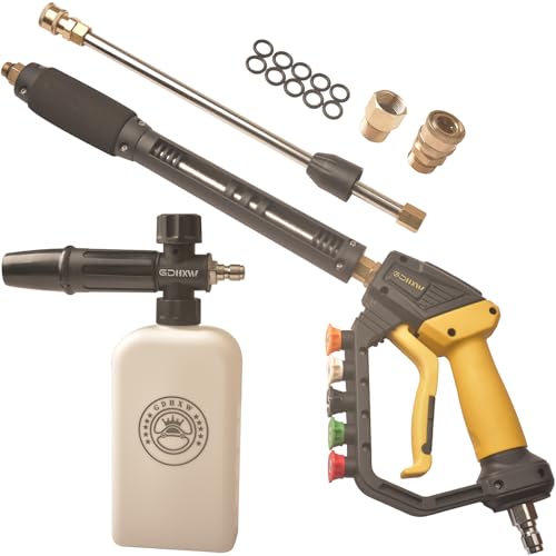 GDHXW Adjustable Length High Power Washer Gun 5000PSI,with Foam Cannon and Pressure Washer Gun Accessories
