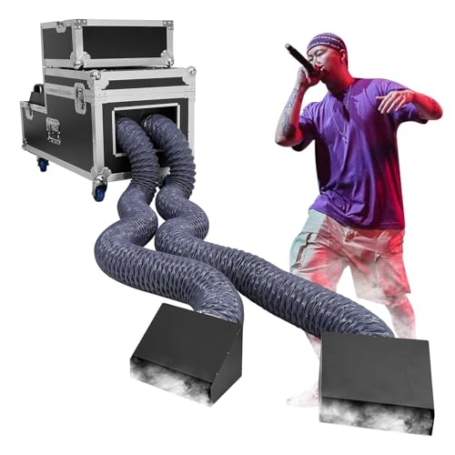 Low Lying Fog Machine 3000w WaterBase Smokes Machine Dry Ice Effect Haze Machine DJ,Touchscreen/DMX/Remote Fog Machine with Movable Flights Case & 2 Tube,for Concerts,Parties,Christmas,Halloween