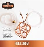 Craft A Brew - Clover Wort Immersion Chiller - For Home Brewing - Includes Copper Immersion Coil, Two Vinyl Tubing Leads, Hose Adapter, and Stainless Steel Worm Clamps - Made in USA - 1 Gallon