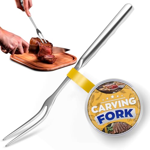 Carving Fork for Meat – 11" Two-Prong Meat Fork with Ergonomic Handle, Stainless Steel Cooking Forks 2 prong for Grilling & Serving – Durable, Heat-Resistant Design for Classic BBQ and Kitchen Tasks