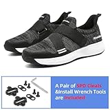 Kyedoo Men‘s Indoor Cycling Shoes Compatible with SPD Cleats, Comfortable Walkable Bike Shoes, Cleats Included M10 Black