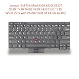 WFSZBP Keyboard Replacement Without Backlit for IBM ThinkPad X230 X230I X230T X230I T430 T430S T430I L430 T530 T530I W530 L530 Series Laptop US Layout with Pointer (Not Fit T430U X230S)