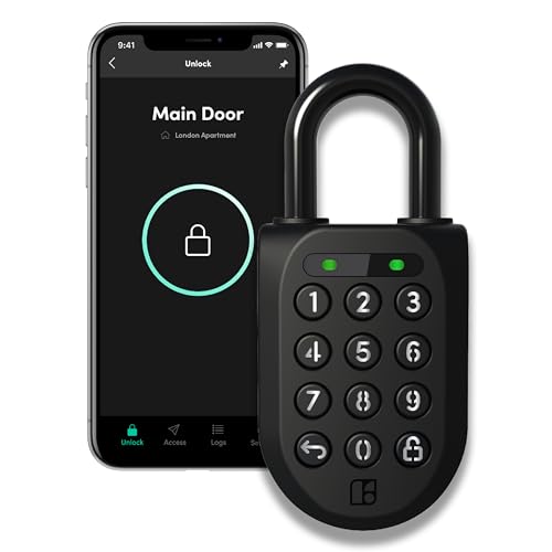 igloohome New Smart Padlock 2 (SP2), The Toughest Smart Padlock – Generate Access from Anywhere with The Mobile app (iOS/Android) – No WiFi Needed, Waterproof & Rechargeable