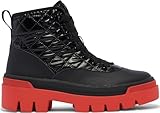 Keds Women's Soho Fashion Boot, Black/Red Quilted Nylon, 11