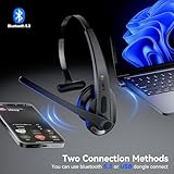 LEVN Wireless Headset with Mic for Work, Bluetooth 5.3 Headset with Microphone (AI Noise Cancelling), Wireless Headset with Microphone & Mute Button for Work from Home/PC/CallCenter/Computer/Laptop