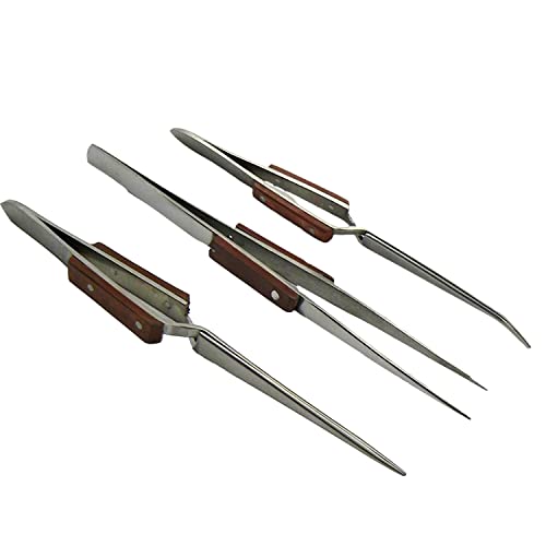 Megacast Tweezers & Cross locking & Straight Soldering tweezers jewelers - 3 piece set