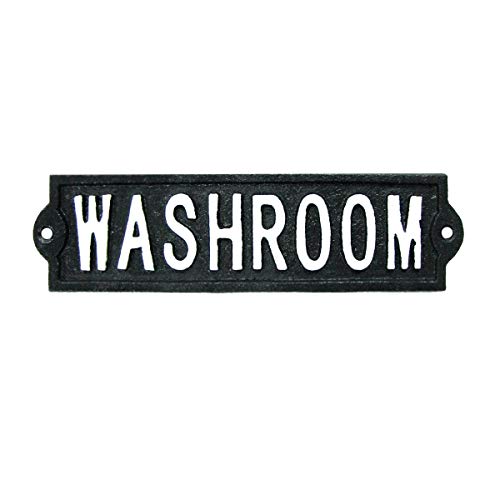 TG,LLC Treasure Gurus Cast Iron Washroom Bathroom Sign Rustic Gas Station Bar Pub Wall Decor Bath Plaque