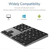 JOYEKY Bluetooth Number Pad, Wireless Numeric Keypad, USB-C Rechargeable External 34-Keys Numpad, Financial Data Entry Keyboard for iMac, MacBook Air/Pro, PC Desktop, Laptop Notebook